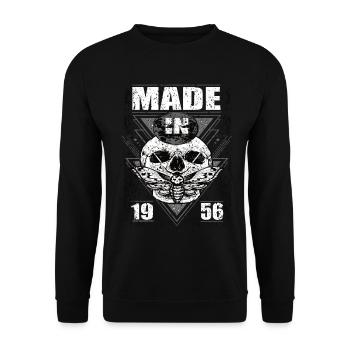Made in 1956 Vintage Retro Limited Edition - Unisex Pullover - Schwarz - Vorne - Alina (178cm) & Michal (187cm)