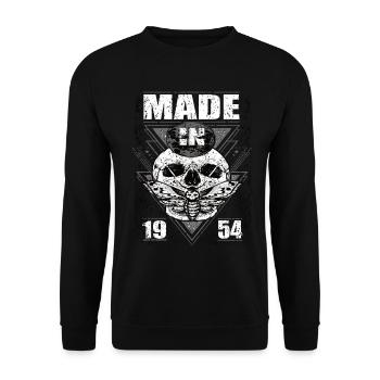 Fabriqué en 1954 Vintage Retro Limited Edition - Sweat-shirt Unisexe - noir - Devant - Alina (178cm) & Michal (187cm)