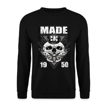 Made in 1950 Vintage Retro Limited Edition - Unisex Sweatshirt - black - Front - Alina (178cm) & Michal (187cm)