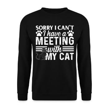 Sorry, ich kann nicht, ich habe ein Treffen mit me - Unisex Pullover - Schwarz - Vorne - Alina (178cm) & Michal (187cm)
