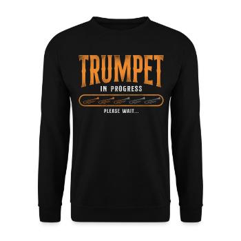 Trumpet Player Vintage Trumpeter - Unisex Pullover - Schwarz - Vorne - Alina (178cm) & Michal (187cm)