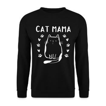 Cat Mama Cute Cat Lover Cat Mama I - Unisex Sweatshirt - black - Front - Alina (178cm) & Michal (187cm)