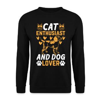 Propriétaires de chiens Amoureux des chats I Amoureux des chats et - Sweat-shirt Unisexe - noir - Devant - Alina (178cm) & Michal (187cm)