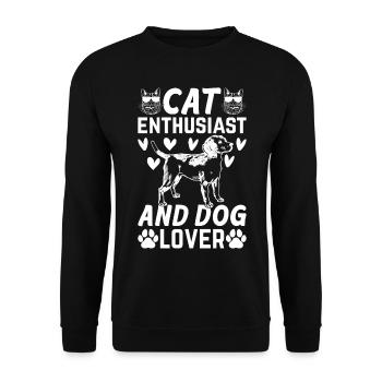 Cat lovers and dog lovers - Unisex Sweatshirt - black - Front - Alina (178cm) & Michal (187cm)