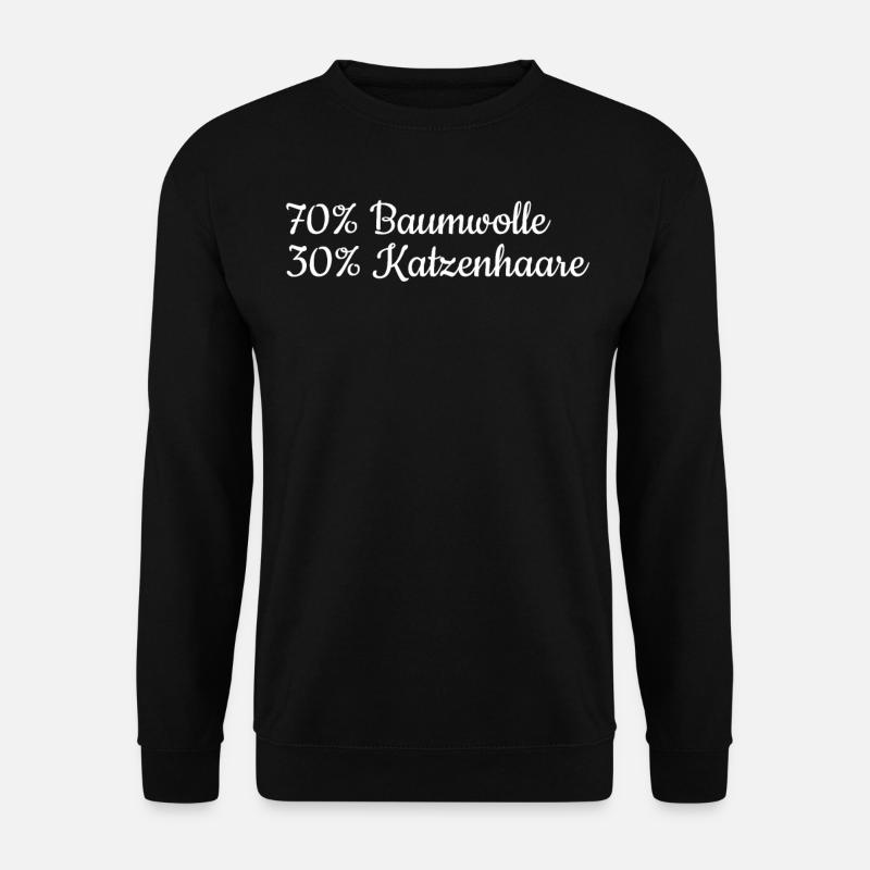 Katzenbesitzer 70% Baumwolle 30% Katzenhaare - Unisex Pullover - Schwarz