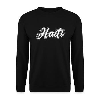 Vintage Urlaub Reise Karibik Haiti - Unisex Pullover - Schwarz - Vorne - Alina (178cm) & Michal (187cm)