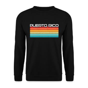 Vintage Urlaub Reise Karibik Puerto Rico - Unisex Pullover - Schwarz - Vorne - Alina (178cm) & Michal (187cm)