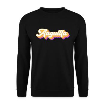 Vintage Urlaub Reise Karibik Anguilla - Unisex Pullover - Schwarz - Vorne - Alina (178cm) & Michal (187cm)
