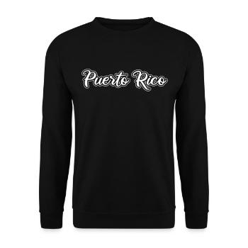 Vintage Urlaub Reise Puerto Rico - Unisex Pullover - Schwarz - Vorne - Alina (178cm) & Michal (187cm)