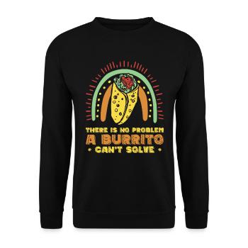 Problem Solution Burrito Fan Mexican Food Burrito - Unisex Sweatshirt - black - Front - Alina (178cm) & Michal (187cm)