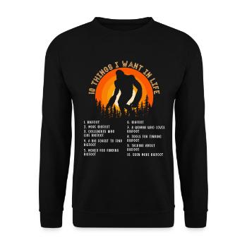 Bigfoot Sasquatch Yeti Hike and Seek - Unisex Sweatshirt - black - Front - Alina (178cm) & Michal (187cm)