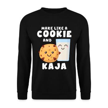La langue coréenne fait des blagues comme un cookie et - Sweat-shirt Unisexe - noir - Devant - Alina (178cm) & Michal (187cm)