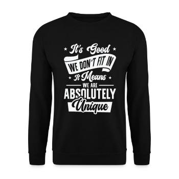 Positivität Außenseiter Dichter Poesie - Unisex Pullover - Schwarz - Vorne - Alina (178cm) & Michal (187cm)