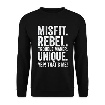 Positivität Außenseiter Dichter Poesie - Unisex Pullover - Schwarz - Vorne - Alina (178cm) & Michal (187cm)