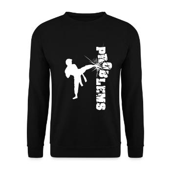 Combat d’arts martiaux de karaté à problèmes - Sweat-shirt Unisexe - noir - Devant - Alina (178cm) & Michal (187cm)