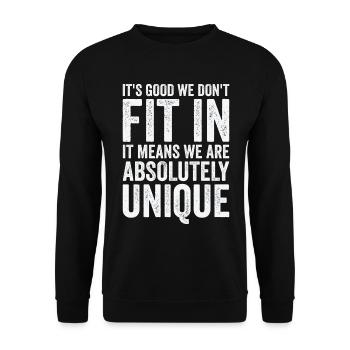 Positivität Außenseiter Dichter Poesie - Unisex Pullover - Schwarz - Vorne - Alina (178cm) & Michal (187cm)