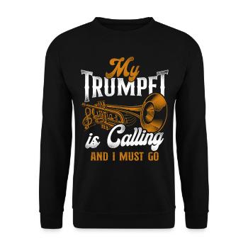 Trumpet Player Vintage My Trumpet - Unisex Pullover - Schwarz - Vorne - Alina (178cm) & Michal (187cm)