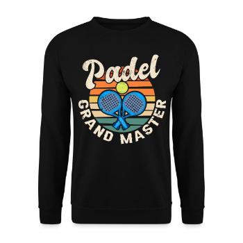 Cool Retro Crossing Raquettes Padel Grand Maître - Sweat-shirt Unisexe - noir - Devant - Alina (178cm) & Michal (187cm)