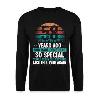 58 Anniversaire Dieu a fait quelque chose de spécial 58 ans - Sweat-shirt Unisexe - noir - Devant - Alina (178cm) & Michal (187cm)
