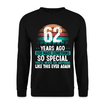 62 Anniversaire Dieu a fait quelque chose de spécial 62 ans - Sweat-shirt Unisexe - noir - Devant - Alina (178cm) & Michal (187cm)