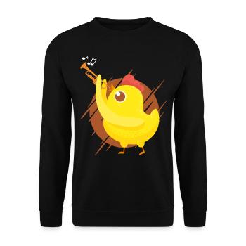 Trumpet Player Girl Chicken - Unisex Sweatshirt - black - Front - Alina (178cm) & Michal (187cm)