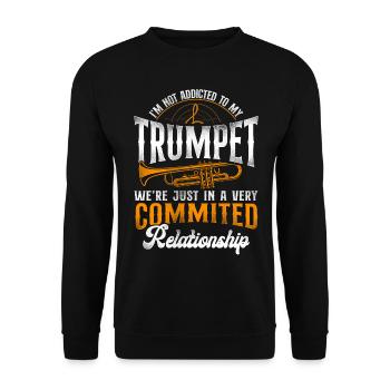 Trumpet Player Vintage I'm Not - Unisex Pullover - Schwarz - Vorne - Alina (178cm) & Michal (187cm)