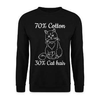 70% Coton 30% Poils de chat I Drôle d’amoureux des chats - Sweat-shirt Unisexe - noir - Devant - Alina (178cm) & Michal (187cm)