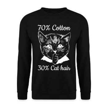 70% Coton 30% Poils de Chat I Propriétaire de Chat Lust - Sweat-shirt Unisexe - noir - Devant - Alina (178cm) & Michal (187cm)