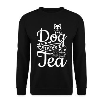 Propriétaires de chiens Amateurs de livres Lecture de livres Amateurs de chiens - Sweat-shirt Unisexe - noir - Devant - Alina (178cm) & Michal (187cm)