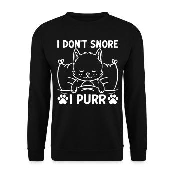 Katzenliebhaber Lustige Katze Meme Ich Schnarche n - Unisex Pullover - Schwarz - Vorne - Alina (178cm) & Michal (187cm)