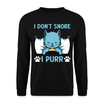 Katzenliebhaber Katze Meme Ich schnarche nicht Ich - Unisex Pullover - Schwarz - Vorne - Alina (178cm) & Michal (187cm)