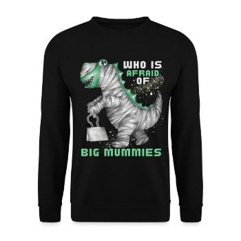 Dinosaur, Mummy, Funny Dino, Halloween Dino - Unisex Sweatshirt - black - Front - Alina (178cm) & Michal (187cm)