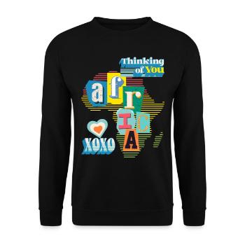 Afrika, Landkarte, Typografie, Love-Liebe - Unisex Pullover - Schwarz - Vorne - Alina (178cm) & Michal (187cm)