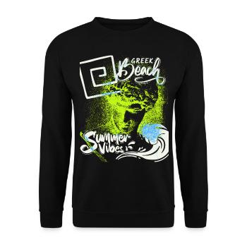Griechenland, Strand, Urlaub, griechischer Sommer - Unisex Pullover - Schwarz - Vorne - Alina (178cm) & Michal (187cm)