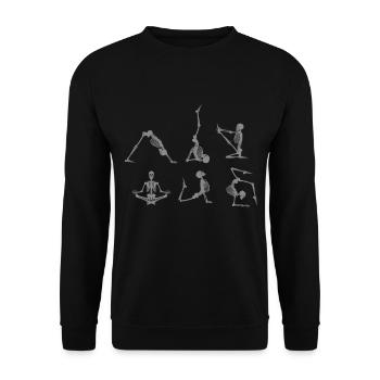 Halloween Namaste - Unisex Pullover - Schwarz - Vorne - Alina (178cm) & Michal (187cm)