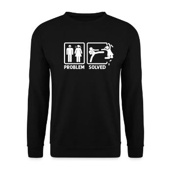 Problem Stick Figure Couple Relationship Lovers - Unisex Sweatshirt - black - Front - Alina (178cm) & Michal (187cm)