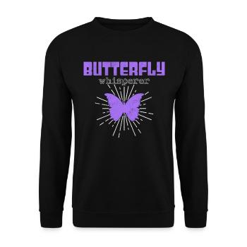 Butterfly Whisperer - Unisex Sweatshirt - black - Front - Alina (178cm) & Michal (187cm)