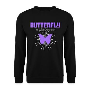 Chuchoteur de papillon - Sweat-shirt Unisexe - noir - Devant - Alina (178cm) & Michal (187cm)