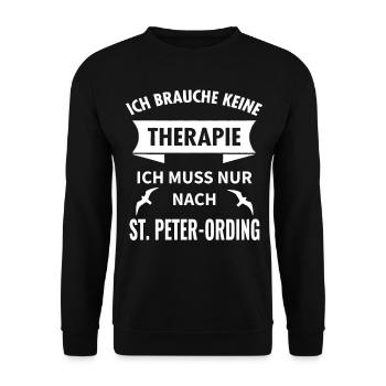 Sankt Peter Ording Nordsee Urlaub Idee - Unisex Pullover - Schwarz - Vorne - Alina (178cm) & Michal (187cm)