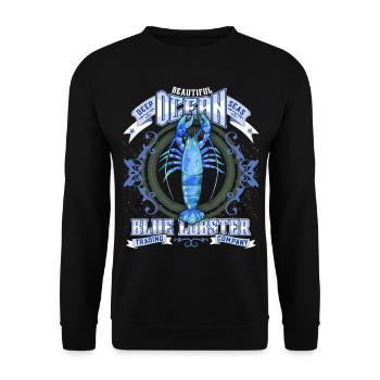 Marine-Lobster, Blue-Lobster, Vintage-Hummer - Unisex Pullover - Schwarz - Vorne - Alina (178cm) & Michal (187cm)
