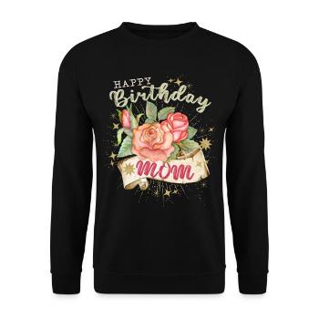 Mère Maman, Anniversaire Joyeux Anniversaire Maman - Sweat-shirt Unisexe - noir - Devant - Alina (178cm) & Michal (187cm)