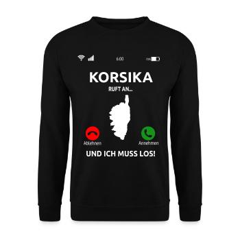 Korsika Urlaub Corsica Corse Idee - Unisex Pullover - Schwarz - Vorne - Alina (178cm) & Michal (187cm)