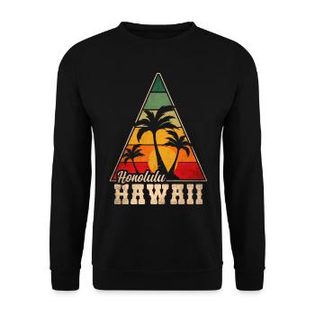 Hawaii Honolulu - Unisex Sweatshirt - black - Front - Alina (178cm) & Michal (187cm)