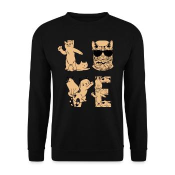 Katzenliebhaber I Cat Love Cats I Cute Cat Lover L - Unisex Pullover - Schwarz - Vorne - Alina (178cm) & Michal (187cm)
