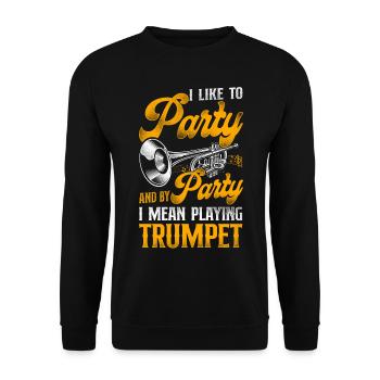Trumpet Player Vintage I Like To - Unisex Pullover - Schwarz - Vorne - Alina (178cm) & Michal (187cm)