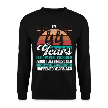 44 Years Old Sarcasm Humor Old Funny 44 Birthday - Unisex Sweatshirt - black - Front - Alina (178cm) & Michal (187cm)
