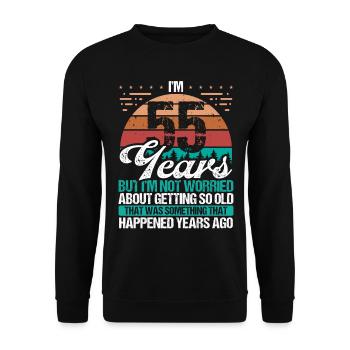 55 Years Old Sarcasm Humor Old Funny 55 Birthday - Unisex Sweatshirt - black - Front - Alina (178cm) & Michal (187cm)