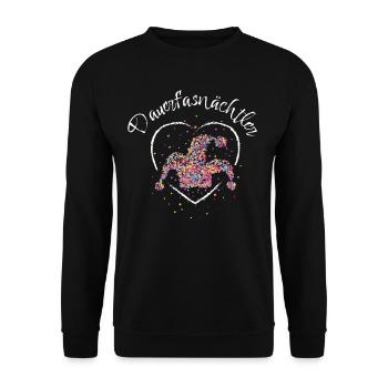 Fasnacht Narr Narrenkappe Karneval Konfetti - Unisex Pullover - Schwarz - Vorne - Alina (178cm) & Michal (187cm)