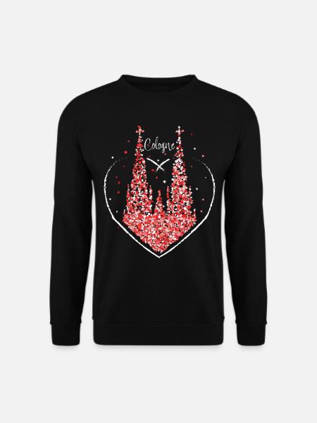 Kölner Dom Cologne Rot Weiss Karneval Kostümersatz - Unisex Pullover - Schwarz