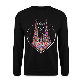 Cologne Cologne Cathedral Carnival Confetti Costume Replacement - Unisex Sweatshirt - black - Front - Alina (178cm) & Michal (187cm)